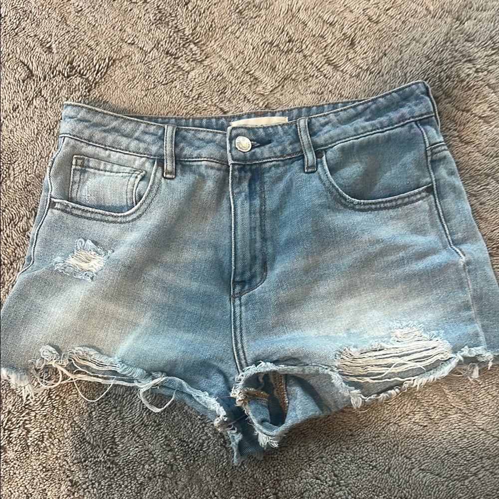 PacSun Blue Jean Shorts Distressed Cut-Off Style